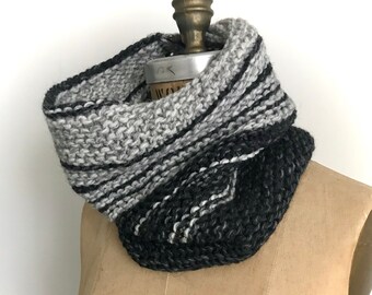 chunky hand knit Cowl Neckwarmer Snood Tube scarf, Cozy Fall / Winter, Woman Man unisex, Soft not itchy Merino Alpaca blend, Ready to Ship