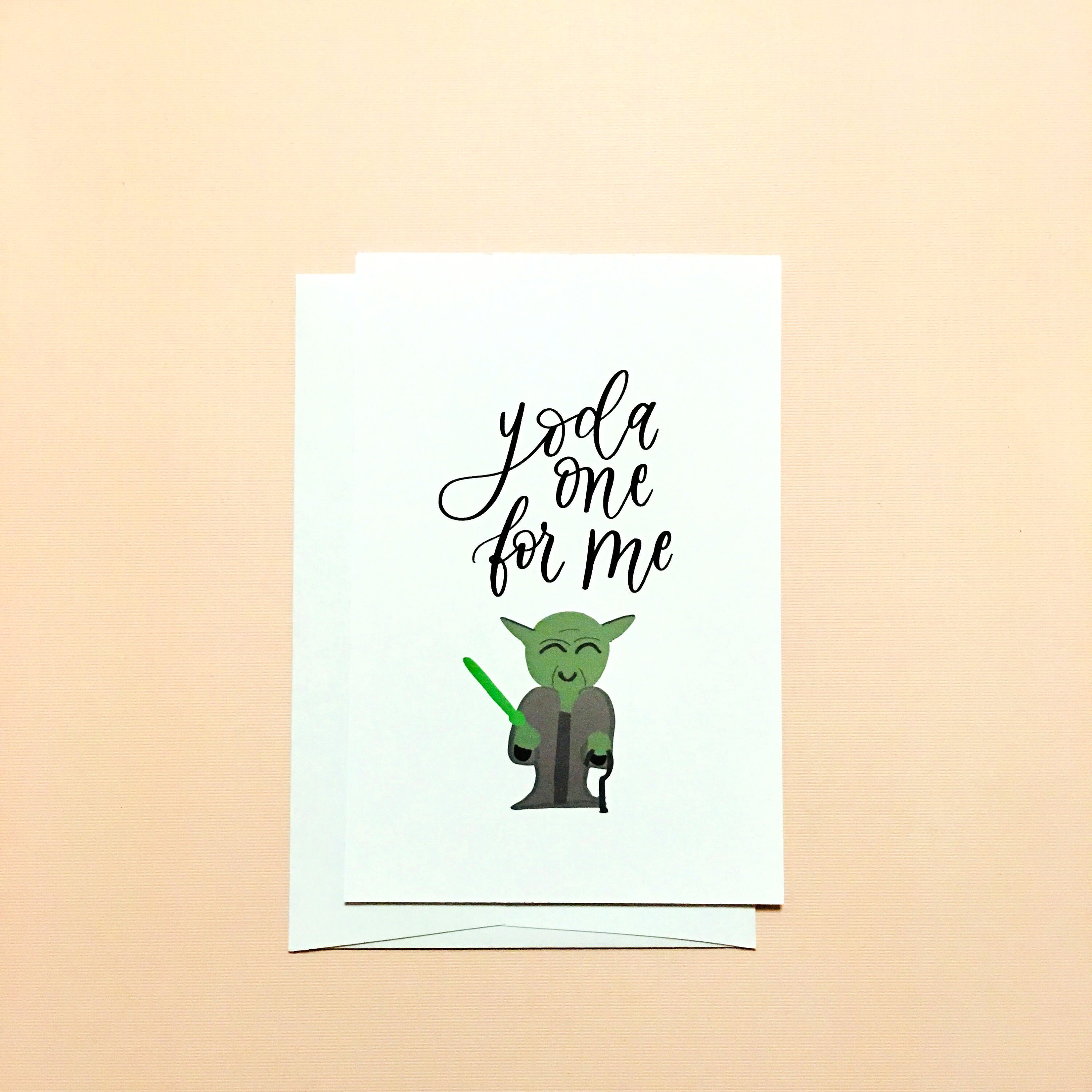 yoda one for me card | pun | love card | funny card | star wars card |  husband wife | anniversary card