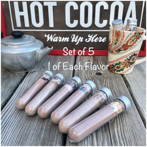 Hot Chocolate Tubes Kit, Hot Cocoa Mix Gift Set, Holiday Eve Box Filler, Stocking Stuffers For Boys, Holiday Gifts for Kids, Winter Gifts