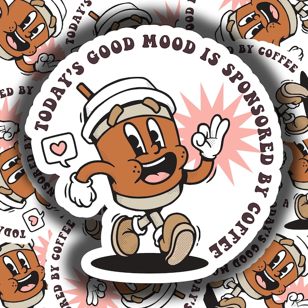 Good Mood Sponsored By Coffee Sticker