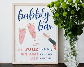 Bubbly Bar Downloadable Sign | Mimosa Bar Sign | Etsy Downloadable Sign | Bridal Shower Mimosa Sign | Party Mimosa Sign