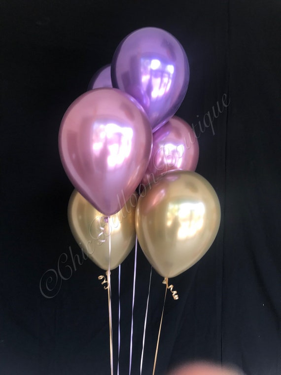Pink Gold Purple Balloons Birthday Balloons Baby Shower Etsy