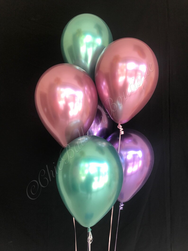 Chrome Green Mauve Purple Balloons Bridal Shower Decor Etsy