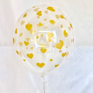 Gold Heart Balloons, Baby Shower Balloons, Bridal Shower Decor, Wedding Balloons, Anniversary Balloons, First Birthday Balloon - Heart
