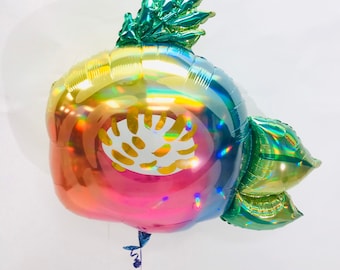 Flower Balloon - Rainbow Iridescent Flower Balloon - Baby Shower Balloon, Boho Bridal Shower, Boho Baby Shower, Fantasy Party