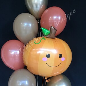 Little Pumpkin Balloon Bouquet Fall Baby Shower Little Pumpkin First Birthday Lil Pumpkin, Pumpkin and Mocha Balloons Pumpkin Balloons