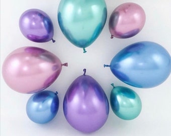 Mini Chrome Balloons - Chrome 7 inch Balloons - Balloon Garland - Birthday Balloons - Bridal Shower - Aluminum Balloons - Metal Balloons