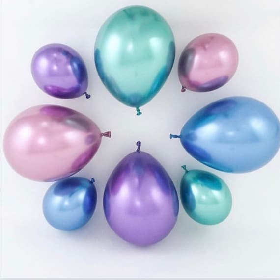 Mini Chrome Balloons - Chrome 7 inch Balloons - Balloon Garland - Birthday Balloons - Bridal Shower - Aluminum Balloons - Metal Balloons Il_570xn