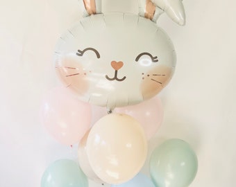 Floppy Eared Bunny Balloons, Pink Blue Mint Cameo Balloons, Rainbow Pastel Balloons, Some Bunny, Baby Bunny Shower, Boho Bunny, Bunny Rabbit
