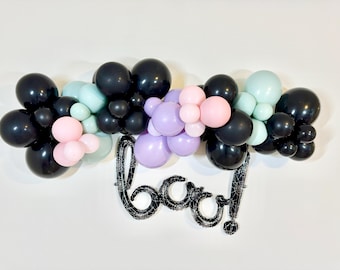 Pastel Halloween Balloon Garland Pastel Pink Purple Mint & Black Monster Mash Boo Im Two Spooky One Party Pink Halloween Balloons