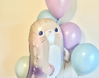 Seal Balloon Bouquet Mint Seaglass Lavendar Oneder Under the Sea Birthday Under the Sea Baby Shower Ocean Theme Beach Party Sea Creature