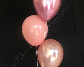 Pink Balloons - Baby Girl Balloons, Bridal Shower Decor, Dusty Rose Balloon, Pink Birthday Party, Pink Party, Baby Shower Balloons, 3 Pack