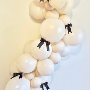 Black & Cream Bow Balloon Garland Shes Tying the Knot Bridal Shower Coquette Baby Shower Black Bow Decoration Bow Trend Birthday Party