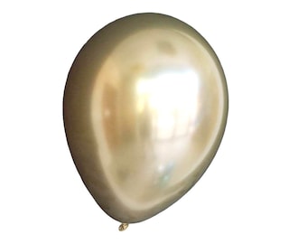 Chrome Gold 11 inch Latex Balloon - IN STOCK - Gold Baby Shower~Gold Birthday~ Gold Wedding~Gold Decor~Chrome Gold Balloon Garland