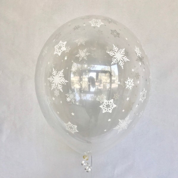 Snowflake Balloons - 11 inch Balloons - Winter Onederland - First Birthday - Winter Wonderland - Snowflake Party - Snowflake Decoration