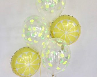 Lemon Balloons - Lemon Squeezy - Main Squeeze - Fruit Balloons - Lemon Decorations - Lemon Party - Lemon Rush - Lemonade Stand