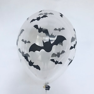Bat Balloons 11 inch Clear Printed Latex Halloween Balloons Spooky Halloween Party Decorations Two Spooky Boo Day Spooky One Decor Batty