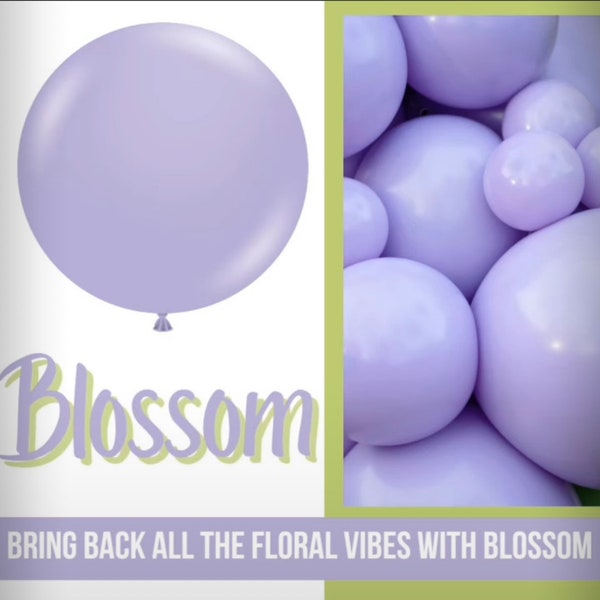 Purple Blossom Balloons - 11 or 24 inch Latex - Pastel Purple Balloons - Pastel Lilac Balloon Garland - Lavender Shower - Light Purple