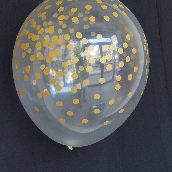 Confetti Balloons, 11 inch Gold Confetti Look Balloon, Bridal Shower, Baby Shower Balloons, Wedding, Anniversary, Gold Confetti Balloon