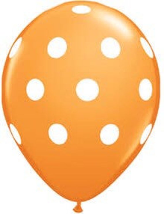 Orange Polka Dot Balloons - Orange and White Balloons - Halloween Birthday - PolkaDot Balloons - Kids Halloween Party - Halloween Garland Il_570xn