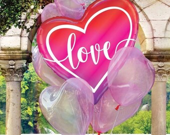 Pastel Pink Heart Balloon - Bridal Shower, Wedding Decor