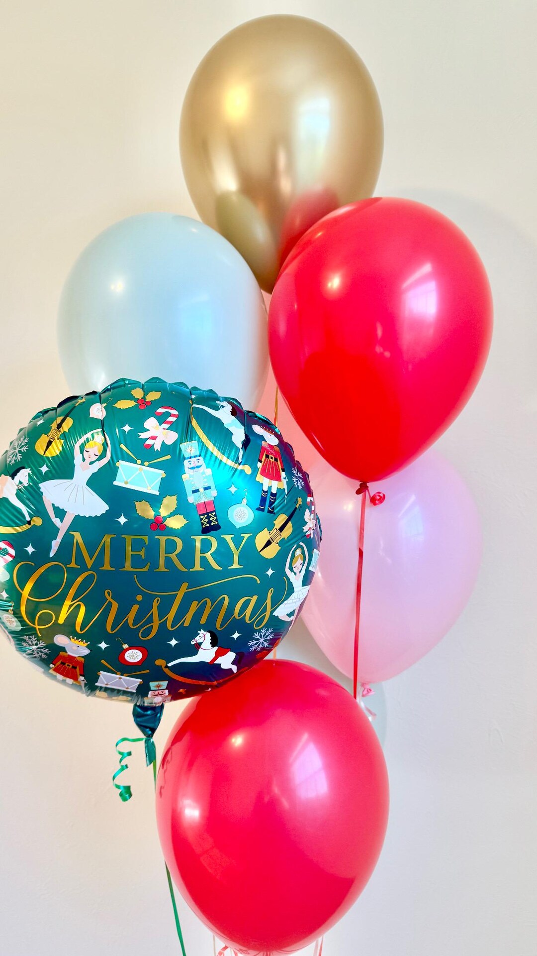 Nutcracker Balloon Bouquet Onderland First Birthday Pink Red Mint ...