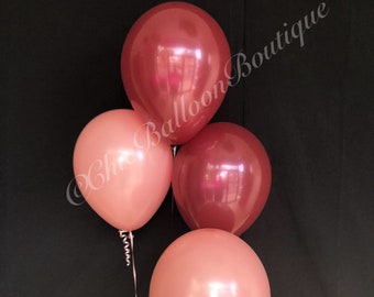 Dusty Rose and Burgundy Balloons - Fall Baby Shower - Boho Wedding - Boho Baby Shower - Fall Bridal Shower - Rustic Decorations