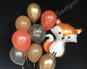 Woodland Fox Balloon Rustic Fall Balloons Woodland Decorations Fall Baby Shower Decorations Woodlands Baby Shower Fox Baby Shower