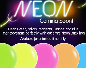 Jumbo Neon Balloons -  18 inch and 24 inch Neon Balloons - Neon Glow Party - Glow Party - 80s Party - Glow in Blacklight - Glow in the Dark