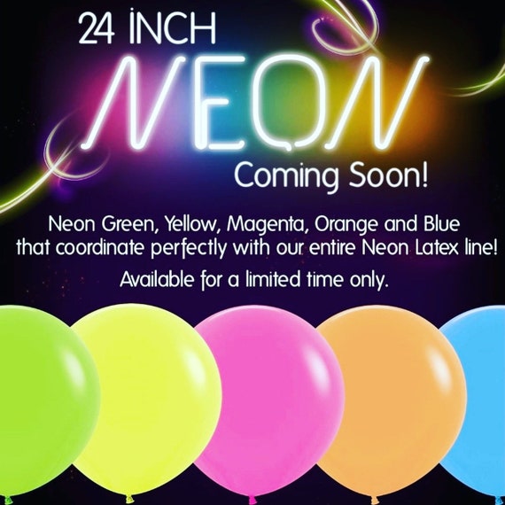 Giant Neon Balloons, 24 Inch Neon Balloons Glow in the Dark Balloons Glow  Party Neon Birthday Party 80s Party Glow in Blacklight 