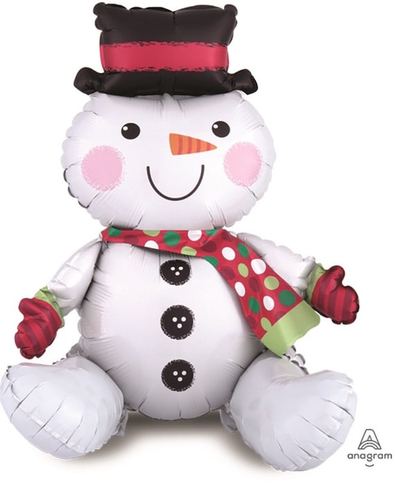 Snowman Balloon - 20 inch Sitting Balloon - Onederland - Air Filled - Christmas Balloons - Snowman Party - Winter Wonderland - Snowflake Il_570xn