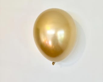 Chrome Gold 11 Inch Latex Balloon Reflex Gold Baby Shower Golden