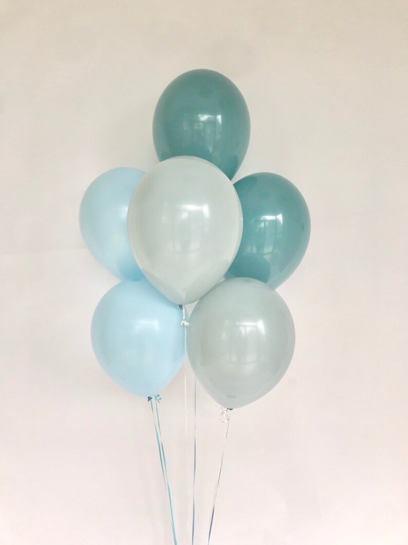 Baby Boy Shower Blue and Gray Party Baby Shower Balloon Blue and Gray Its a Boy Pastel Blue Fog Slate Blue Balloons