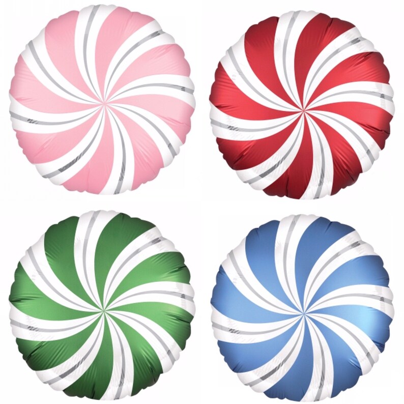 Candy Cane Balloons 18 Inch Candy Balloon Pastel Christmas Etsy