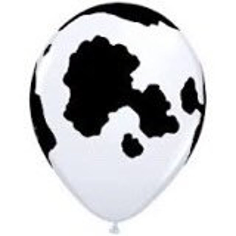 K&ouml;nnte beinhalten: Wei&szlig;er Ballon mit schwarzem Kuhmuster.
