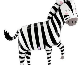 Zebra Balloon - Wild One Birthday - Striped Zebra Party - Safari Jungle Tropical Party - Two Wild - Party Animal - Wild Animal Print