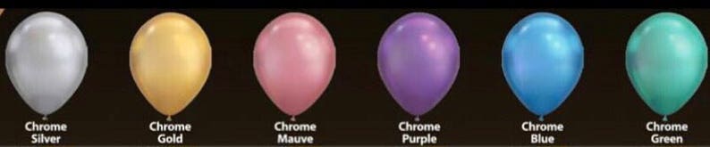 Chrome Balloons Blue Chrome 11 inch Balloons Mauve Chrome Gold Chrome Purple Chrome Green Chrome Silver Chrome