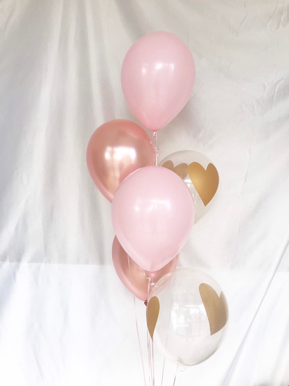 rose gold baby shower balloons