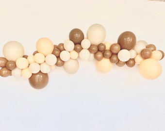 Adorable Brown Balloon Garland Kit for Teddy Bear Themed Baby Shower Brown Blush White Sand Balloon Garland Neutral Themed Balloon Arch