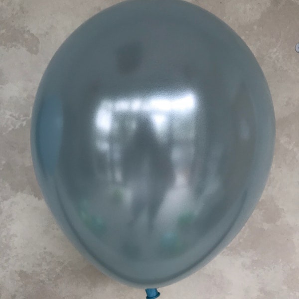 Pearl Light Blue Balloon - 11 inch Latex Balloons - Bridal Shower, Pearlized, Its a Boy, Baby Shower Balloons - Baby Blue Balloons