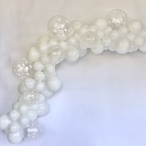 Winter Wonderland Balloon Garland - White and Clear Snowflake Balloon Garland - Onederland Party - Pearl White Decorations - First Birthday