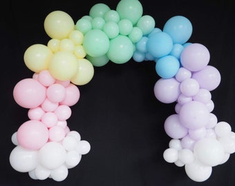 Rainbow Balloon Garland Kit - Pastel Rainbow Balloon Garland - Pastel Matte Balloons - First Birthday - Baby Shower Balloons - Rainbow Arch