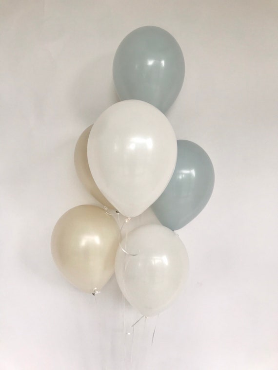 White Sand Pastel Gray White Balloons - Fall Boho Shower - Fall Bridal Shower - Muted Fall Decor - Muted Party Decorations Il_570xn
