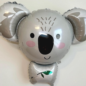 Koala Bear Foil Balloon | Jumbo 83x85cm Zoo Animal Birthday Decoration | Helium Or Air Self-Sealing Party Decor
