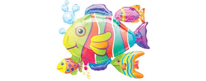 Tropical Balloon Birthday Decorations Baby Shower Fish Balloon Rainbow Fish Balloon Under the Sea Mermaid Balloons