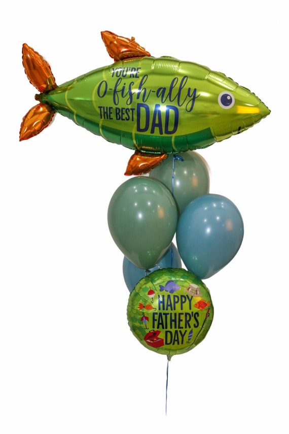 Fathers Day Balloon - Youre OFishally the Best Dad - Fish Balloon