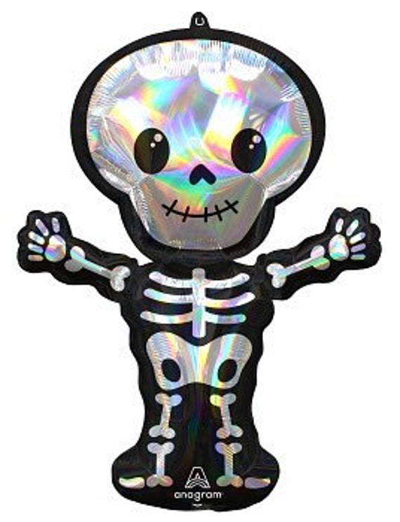 Skeleton Balloon - Halloween Balloon - Halloween Kids Party - Hocus Pocus Party - Halloween Party - Iridescent Balloon - Spooky Party Il_570xn