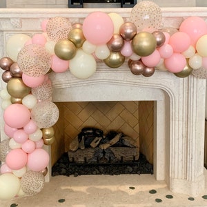 Pink and Gold Balloon Garland - Pink Ivory Gold Balloons - Bridal Shower - Baby Shower - Bubbly Brunch - Rose Gold Balloons - First Birthday