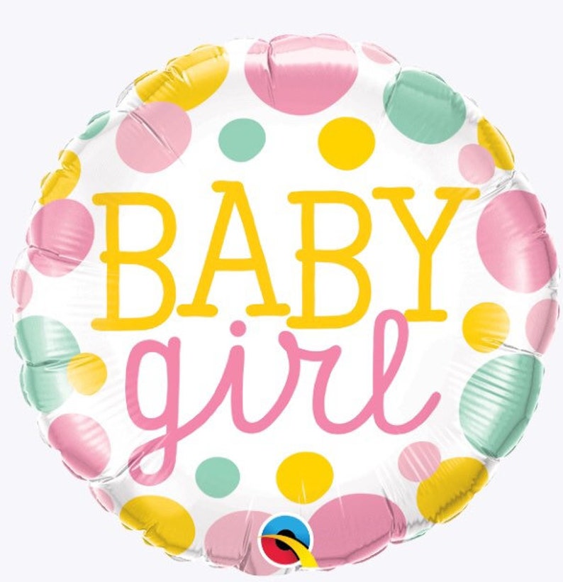 Baby Girl Balloon Pink Yellow Balloon Polkadot Balloon Etsy