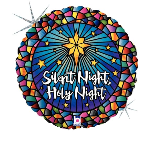 Silent Night Balloon - Christmas Balloon - Kids Holiday Party - Holiday Party - Holiday Baby Shower - Silent Night Holy Night - Religious Il_570xn